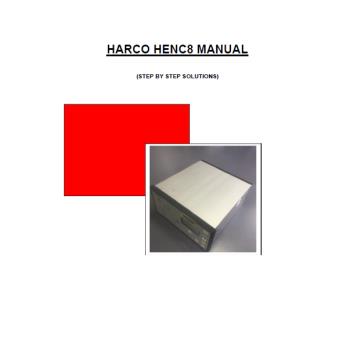 Harco HENC8 Programmer Instruction Manual